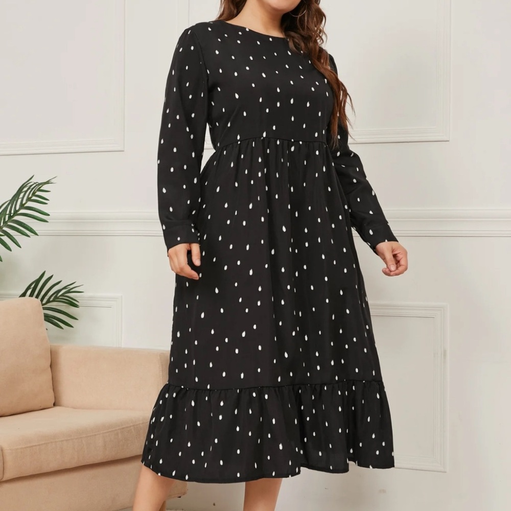 Seraphine Black and White Long Sleeve Sundress
